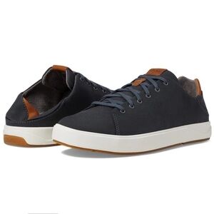 Olukai Lae 'Ahi Li Men Charcoal Gray Lace Up Slip On Sneakers